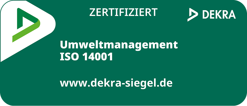 DEKRA-Siegel: Zertifiziert, Umweltmanagement ISO 14001