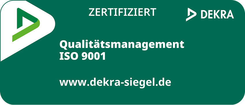 DEKRA-Siegel: Zertifiziert, Qualitätsmanagement ISO 9001