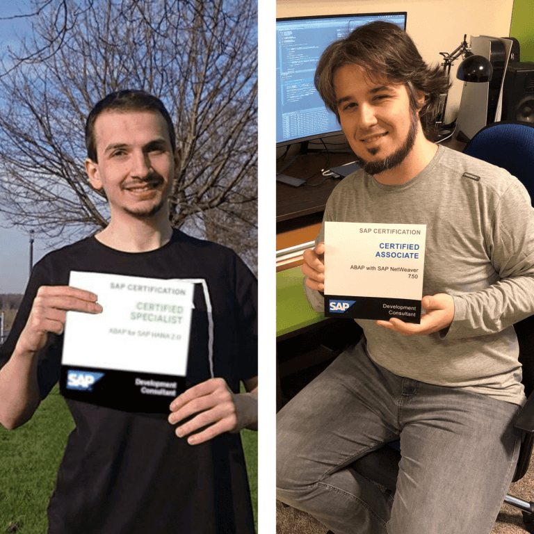 Erdem und Nikola mit ihren Zertifikaten