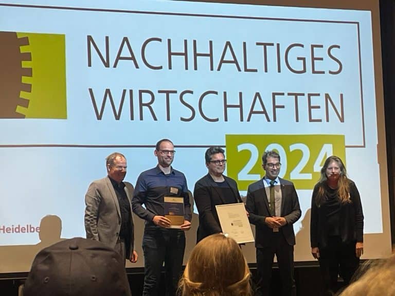 Urkundenverleihung an j&s-soft Nachhaltiges Wirtschaften Stadt Heidelberg