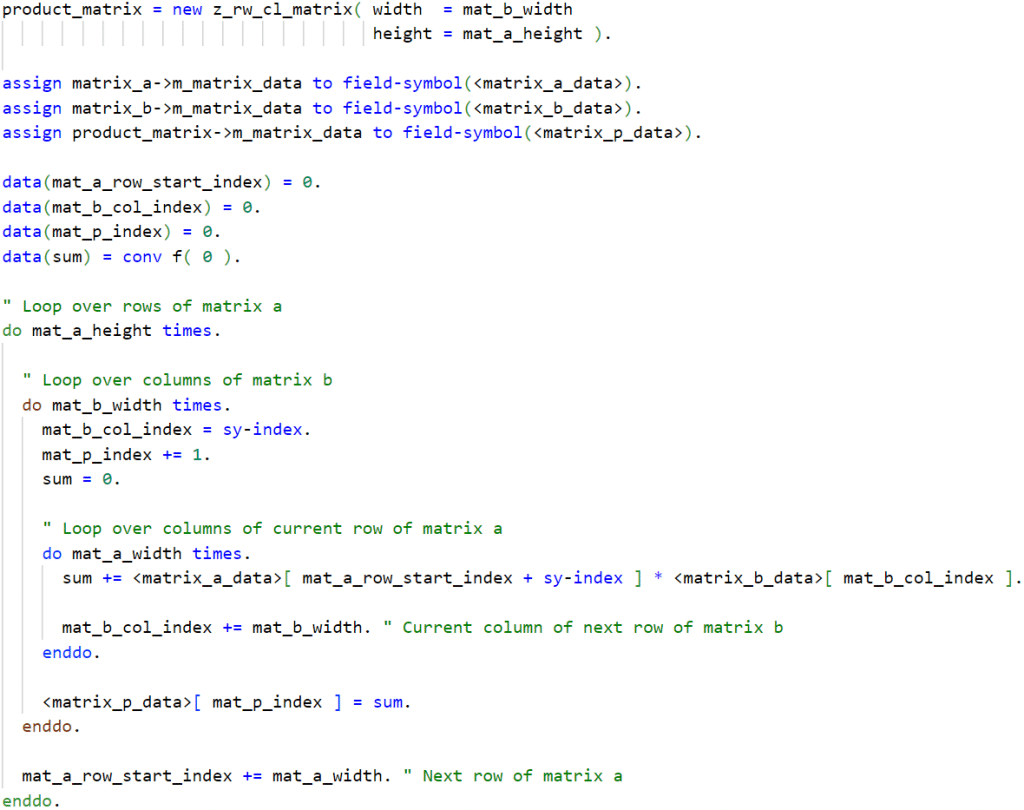 Matrixmultiplikation Implementierung