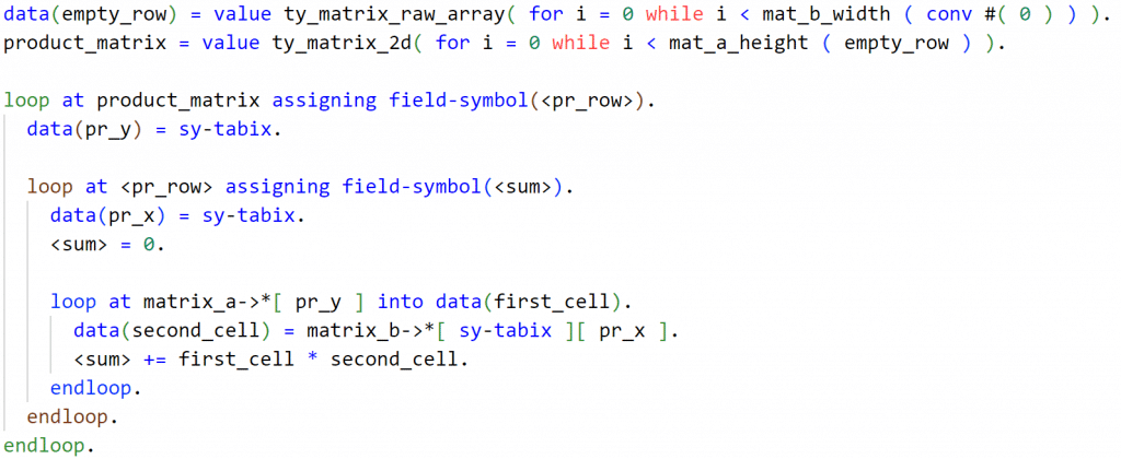 Matrixmultiplikation unoptimierter Ansat