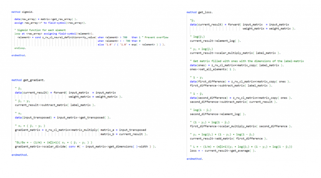 Sigmoid-, Verlust- und Gradientfunktion